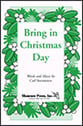 Bring in Christmas Day Three-Part Mixed choral sheet music cover